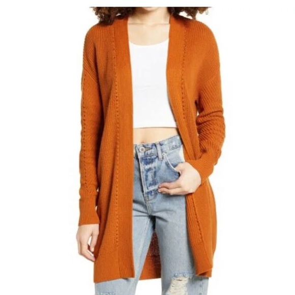 BP Cotton Open Front Long Cardigan Sweater - Picture 8 of 8